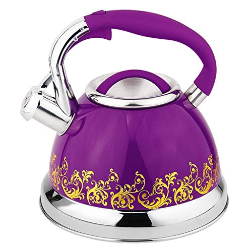 Edelstahl-Wasserkocher Mit Klappgriff Leichtes Pfeif-Teatop Mit Traditionellem/Retro-Auslauf Für Kochfeld Oder Kochfeld, 3 L