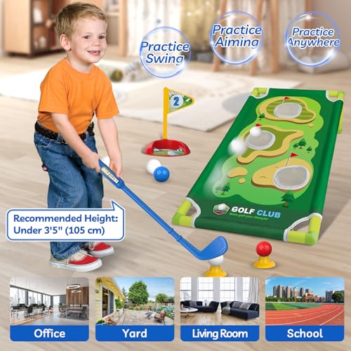 Image of Liberry Toddler Golf Clubs Set Toy for Boys Girls 1 2 3 4 Years Old, Blue