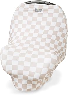 Itzy Ritzy Mom Boss 4-in-1 Nursing Cover Infinity Scarf - Car Seat, Shopping Cart Cover, Breathable Breastfeeding Privacy (Checkerboard)