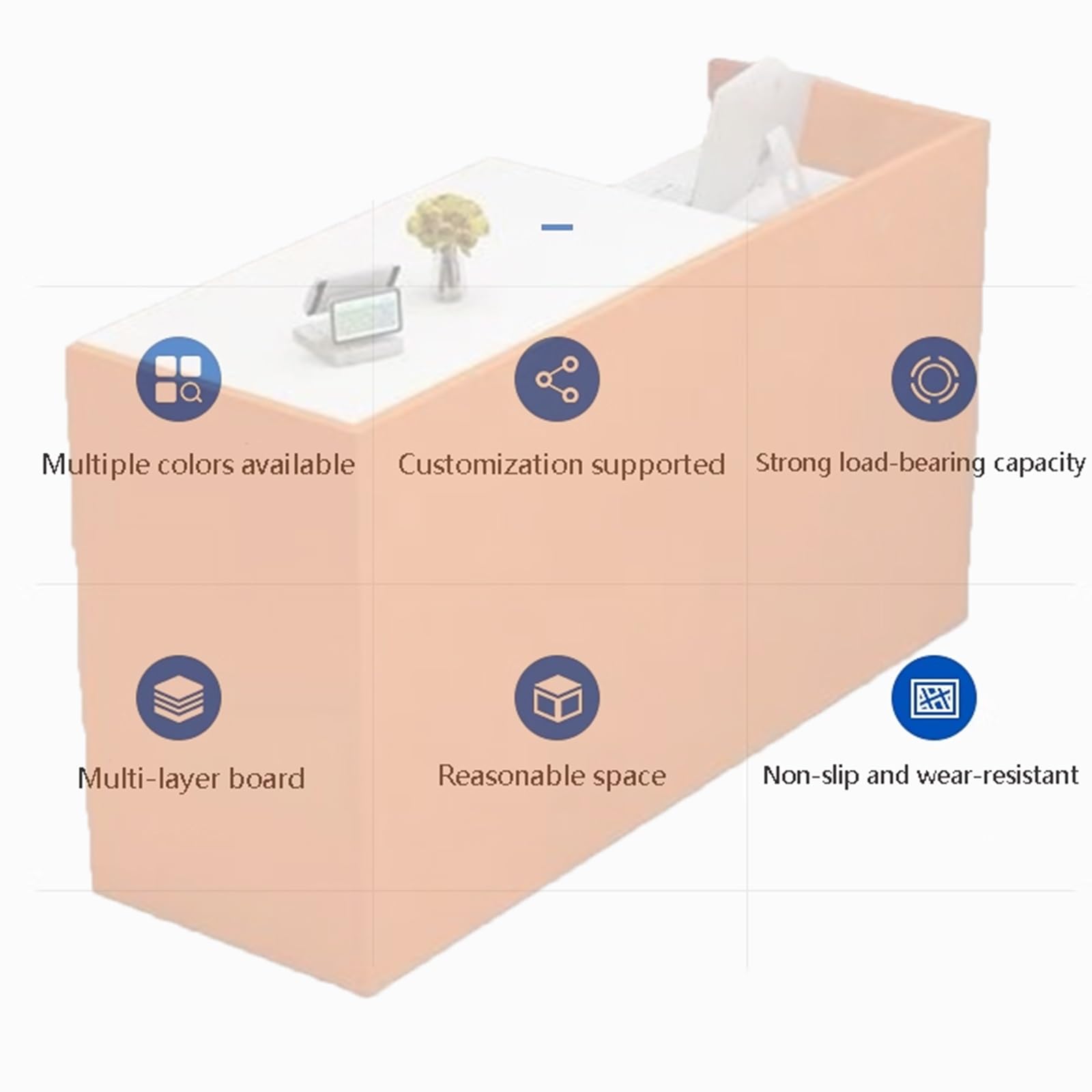 Scrivania multifunzionale per reception, con cassetti chiudibili, bancone di benvenuto per ufficio, per aziende, hotel e negozi di abbigliamento (L100 cm), elegante soluzione di archiviazione