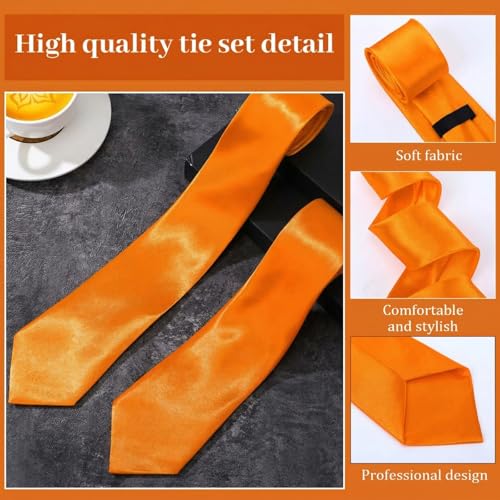 Image of Syhood 6 /12 /24 Pcs Men Ties Set Solid Satin Pure Color Business Formal Necktie Tie 57 inch for Men Occasion Wedding
