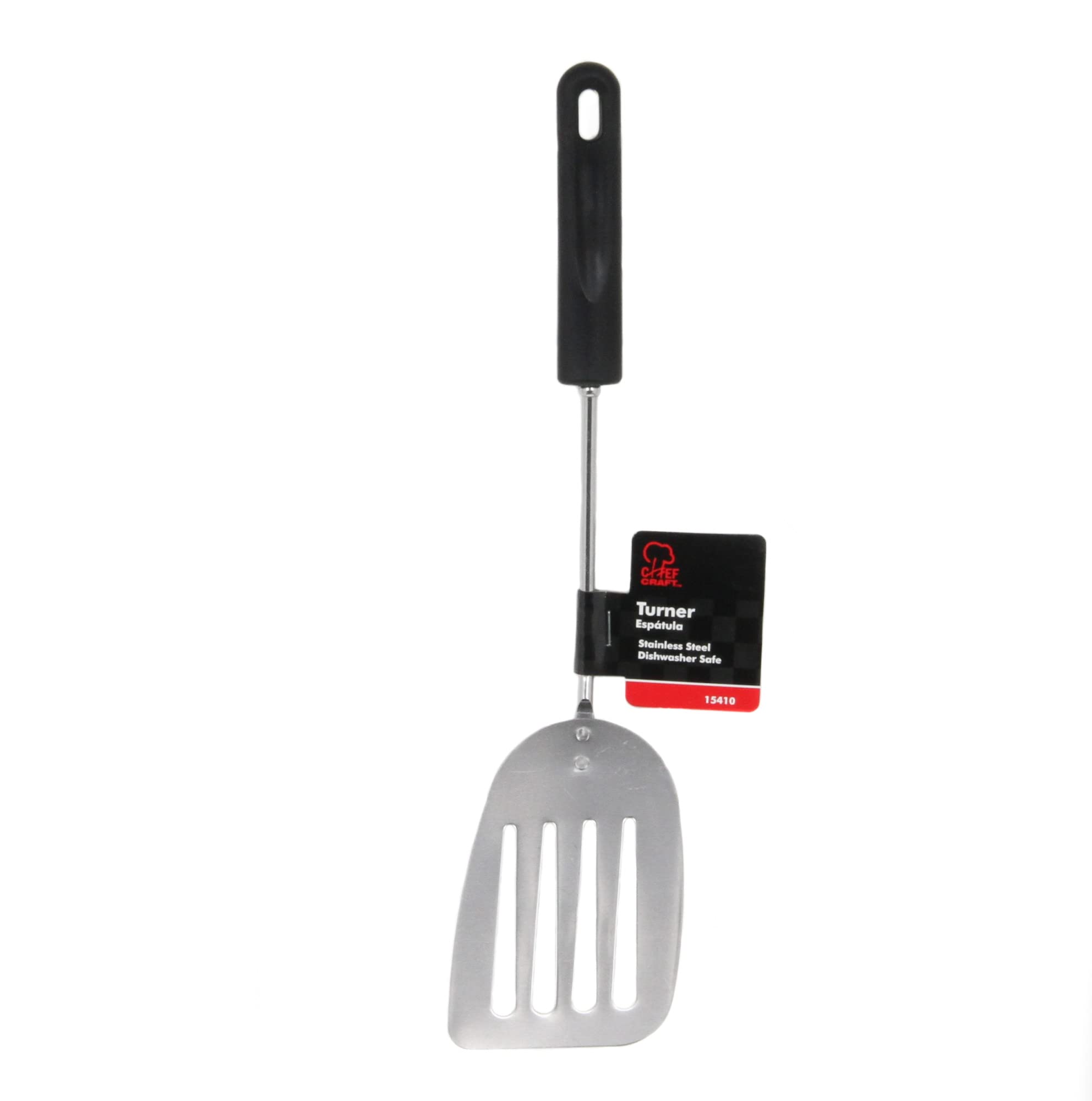 Chef Craft Basic Stainless Steel Turner/Spatula, 13.75 inch, Black