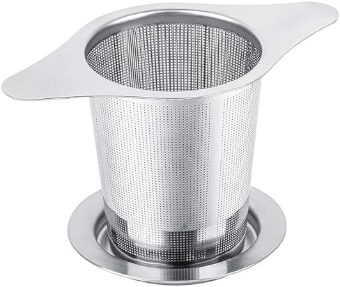 Universal Tea Infuser with Lid Stainless Steel Filter Fits Mugs Cups Teapots Food Grade - Thumbnail 3