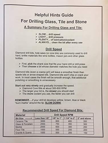 DrillGlass Diamond Core Bit Set for Glass and Tile | Compatible with Your Drill, Drill Press and Dremel Tool | Beginner's Instructions Drilling Guide | DCBSet 7 DrillGlass Diamond Core Bit Set for Glass and Tile | Compatible with Your Drill, Drill Press and Dremel Tool | Beginner's Instructions Drilling Guide | DCBSet - Image 7