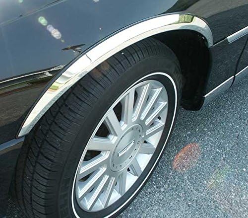 QMI 482003 -Fender Trim Compatible With Lincoln Town Car (1/2 Arch) Mirror Polished Stainless Steel 2" Wide Width Set Of 4
