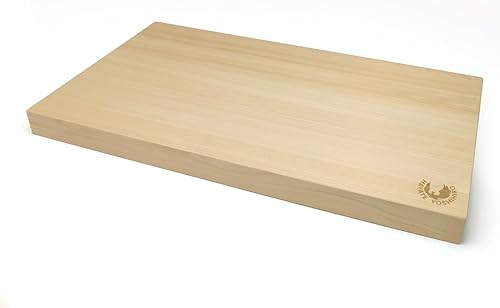 Yoshihiro Hinoki Cypress - Tabla de cortar de madera natural japonesa de grado profesional (tamaño XL), fabricada en Japón