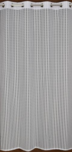 Image of FAB CASTLE Premium Sheer Net Curtain for Window 4 Feet | Transparent Net Fabric with Geometric Design | Pack of 1, White