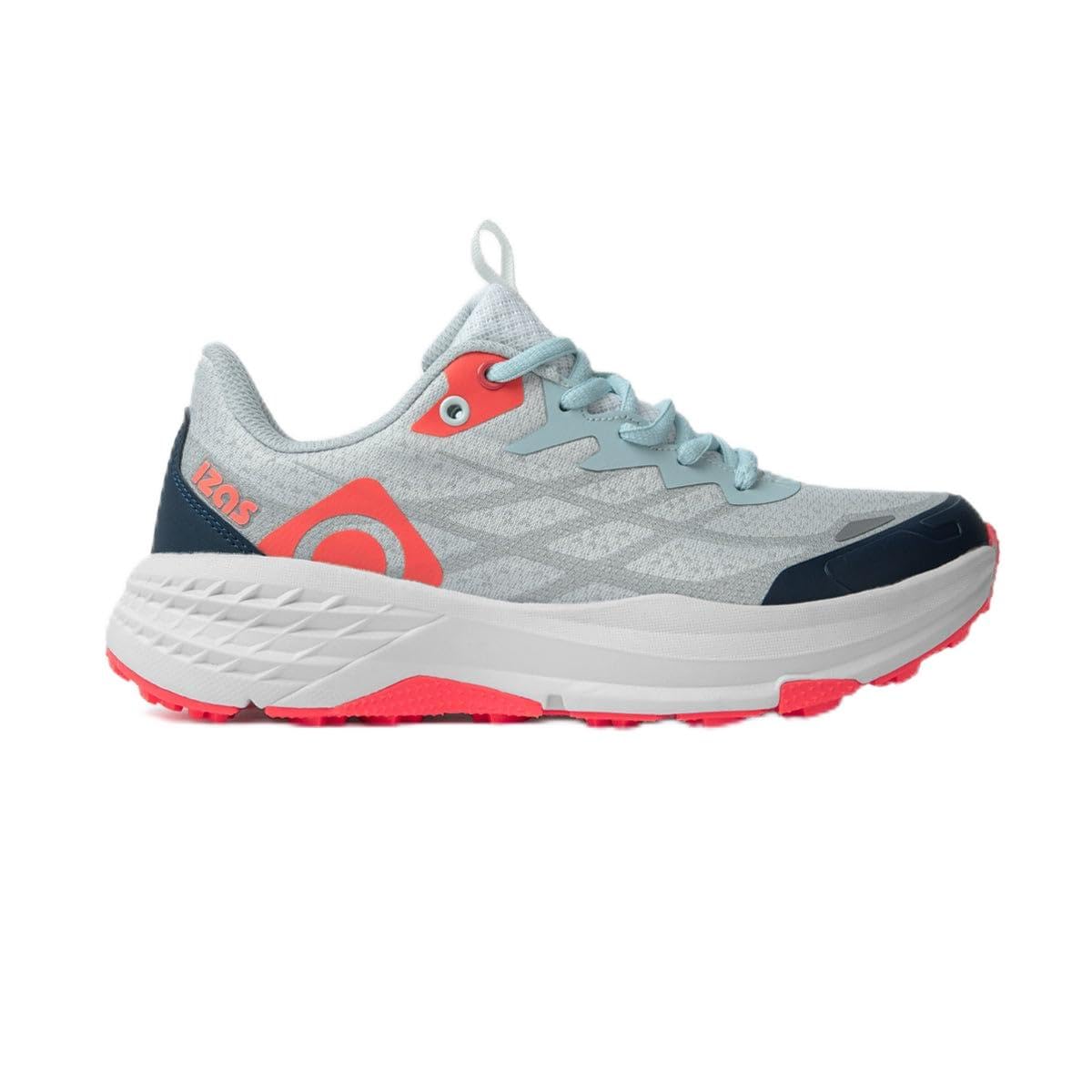 Izas Eagle W Zapatilla de Trail Running de Mujer para Terrenos en Trekking y Senderismo. Exterior de Malla Técnica. Lengüeta Reforzada y Trabilla del Talón Extendida. Gran Adherencia