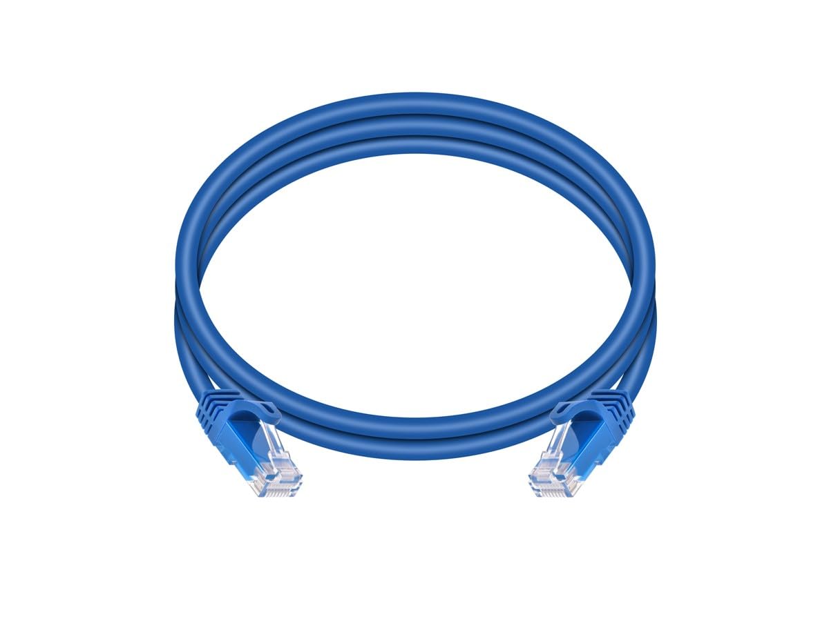 Monoprice Cat6 Ethernet Patch Cable - 5 Feet - Blue (12-Pack) Snagless RJ45, 550MHz, UTP, Pure Bare Copper Wire, 24AWG - FLEXboot Series
