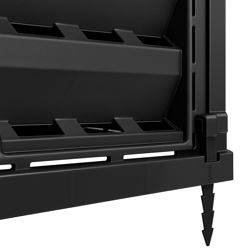 Composteur de Jardin 360L - Conteneur à Compost avec Base - Composteur Thermique en Plastique Noir - Compost - Composteur Thermique - Composteur de Jardin - Composteur