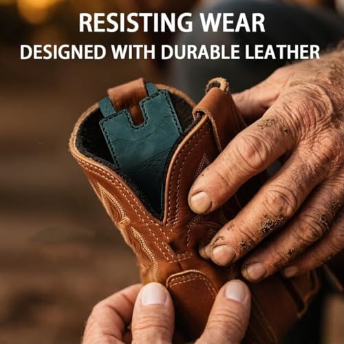 Leather Boot Wallet for Women Boot Credit Card Holder for Women Westem Boot Walet with Snap Strap Leather Boot Walet Small Waet with Snap Fastening (Brown Colour)4