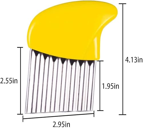 Miniatura 9 de Juego de 4 herramientas de corte arrugado, herramienta de corte ondulado de acero inoxidable, cortador de patatas y verduras duradero seguro y