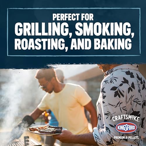 Image of Kingsford Craftsmoke Premium Grilling Wood Pellets, Grillmasters Choice Cherry, Hickory, and Oak BBQ Pellets for Grilling, 100% Natural Hardwood, 20 pounds