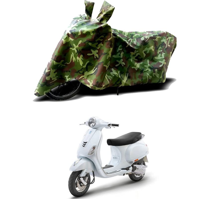 Image of 100% Water Resistant Full Bike Scooty Two Wheeler Body Cover Compatible for Vespa ZX 125 BS6 /UV-Rays /Heat Protection /Birds Dropping /Scratchproof /Dust Proof /Waterproof /All Varient[Green MJ]