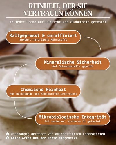 NaturaleBio Bio Kokosöl Nativ Kaltgepresst Unraffiniert