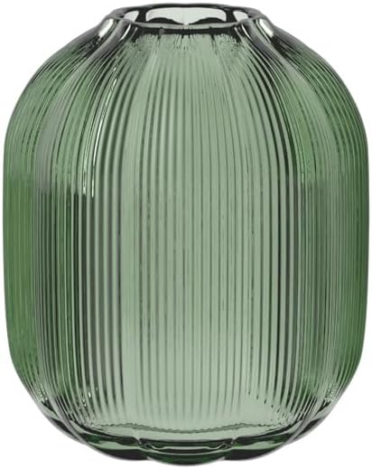 Villeroy & Boch Fleur Olive Vase, 7.5 in, Green, Dishwasher Safe, Mouth-Blown and Handmade Glass Vase