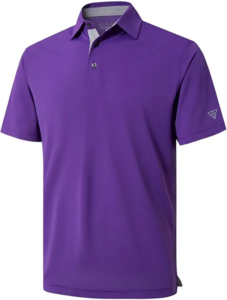 Mens Golf Shirt Short and Long Sleeve Moisture Wicking Dry Fit Performance Solid Casual Pique Golf Polo Shirts for Men