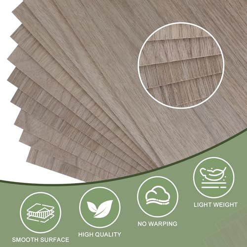 Esrich HTM 8 Pack Walnut Plywood Sheets 12X12X1/8 Inch,3Mm Plywood thumb #2