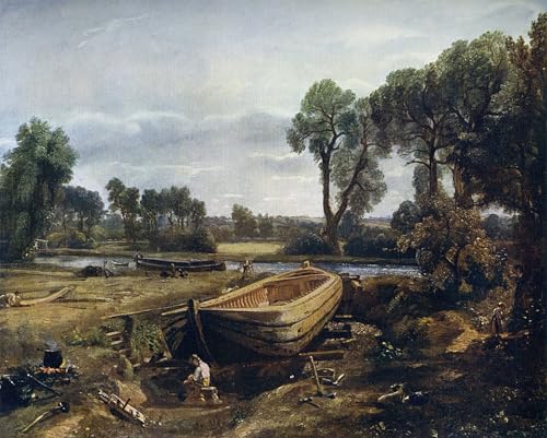John Constable Construction de bateaux près de Mill affiche toile déco bureau 60x90cm