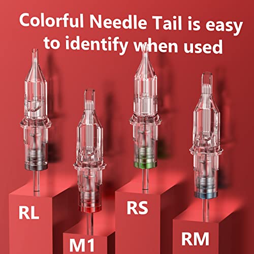Image of Wormhole Tattoo Cartridge Needles Long Taper 50pcs Assorted Disposable Tattoo Needle Cartridges Mixed 5RL 7RL 9RL 5RS 7RS 9RS 15M1 21M1 15RM 21RM Round Liner Shader Magnum Round Magnum