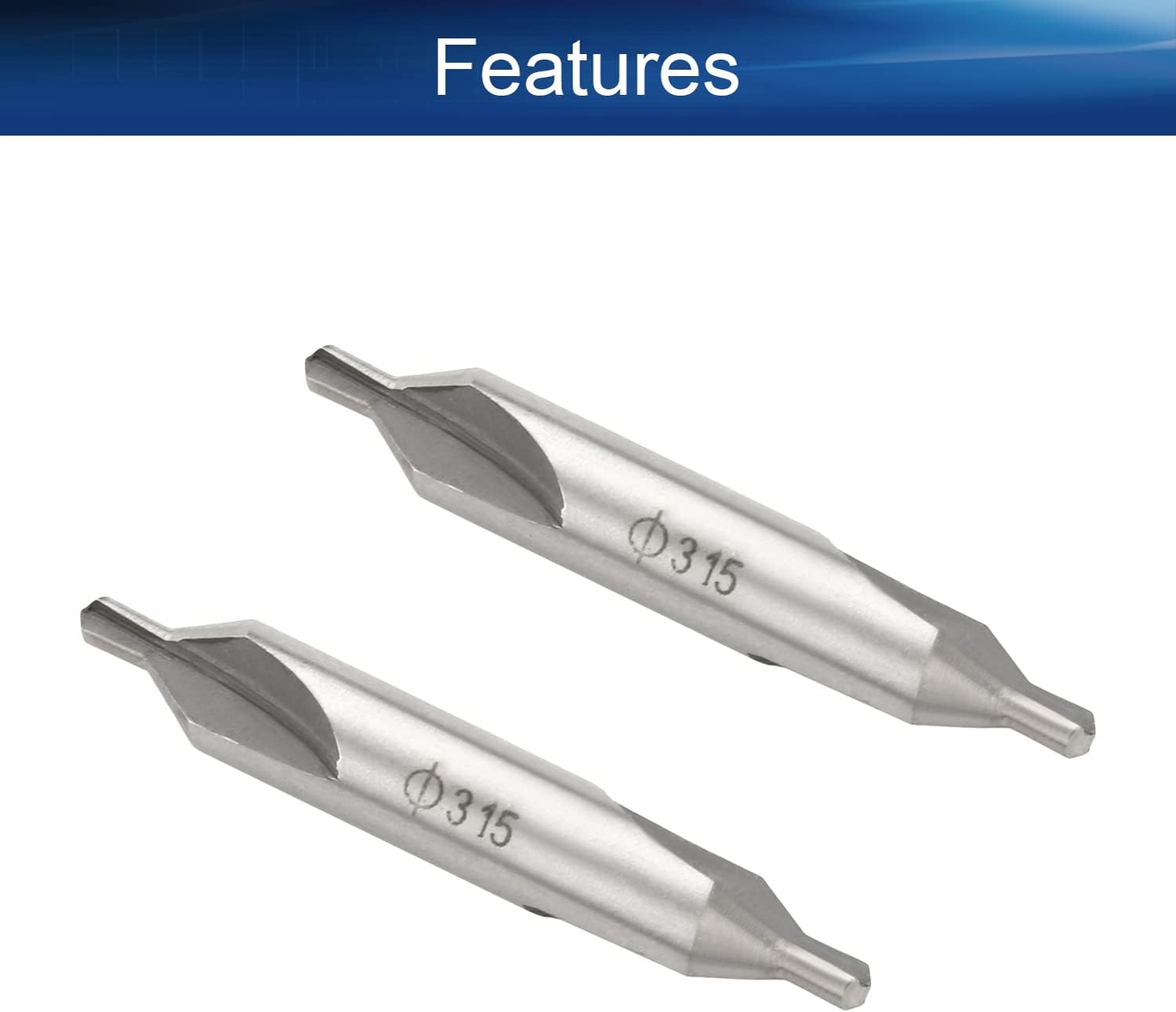 Auniwaig 5pcs Center Drill HSS-6542 Countersink Lathe Bit Mill Tool, 3.15mm x 8mm Combined Drills Plain Type A, Combined Countersinks Drills Set Tool Silver