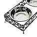 Saim Dog Bowls with Stand Stainless Steel Raised Food and Water Bowl for Small Pet Elevated Food and Water Feeder