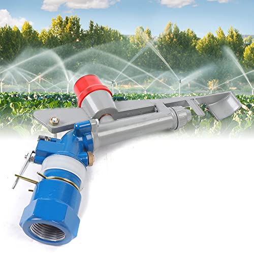 JooWing Garden Irrigation Sprinkler Large Impact Area Water Spray Gun 360 Degree Adjustable Sprinkler Large-Scale Industrial Gun Impact for Farms Orchards Tea Gardens (1 Inches Reinforced Version)