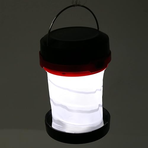 Miniatura 5 de REHOC Linterna LED de campamento con energía solar USB plegable solar portátil cargable para senderismo camping tienda de campaña de caza rojo