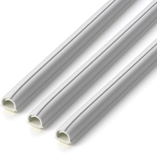 Lot De 8 Cache-câbles Adhésifs En Pvc Noir 320 Cm Au Total, 40 X 3 Cm X 1,7 Cm - Bricolage