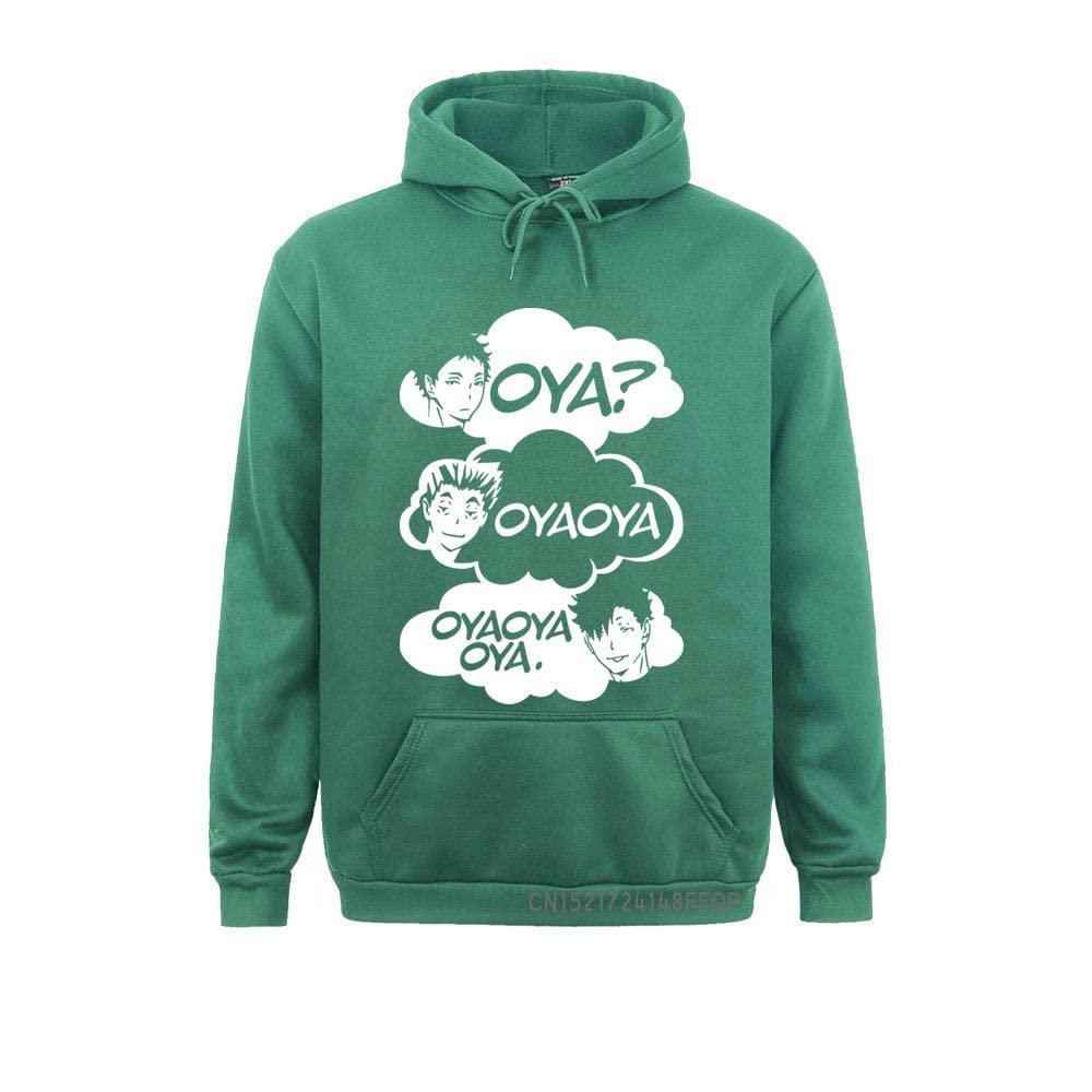 GenericOya Oya Haikyuu Pullover Men Kuroo Anime Bokuto Manga Hoodie Shoyo  Volleyball Long Sleeve Cozy Sweatshirt Harajukus (Green, S)