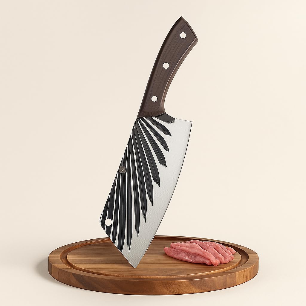 YELONA Pakka Wood Full Tang Eagle Cleaver Knife for Meat Cutting & Vegetable | High Carbon Stainless Steel Sharp Chef Knife for Kitchen or Outdoor Cooking | Best for Chopping, Slicing, Cutting