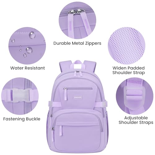 Image of WINDARS Backpack for School Girls, Cute High School Backpacks for Teens Women Student Large Bookbag 15.6 Inch Laptop Bag with USB Charger Port for College Work Travel Trip (Purple)