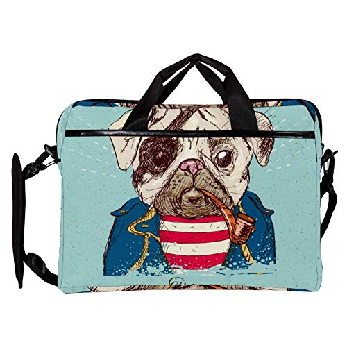 Funda bandolera para portátil de 14 a 15 pulgadas diseño de perro pirata alegría diaria 3