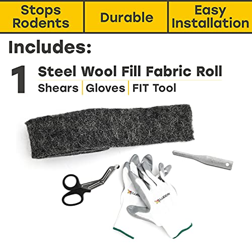 Xcluder Rodent Control Fill Fabric, Large DIY Kit with Inspection & Fit Tool; Stainless Steel