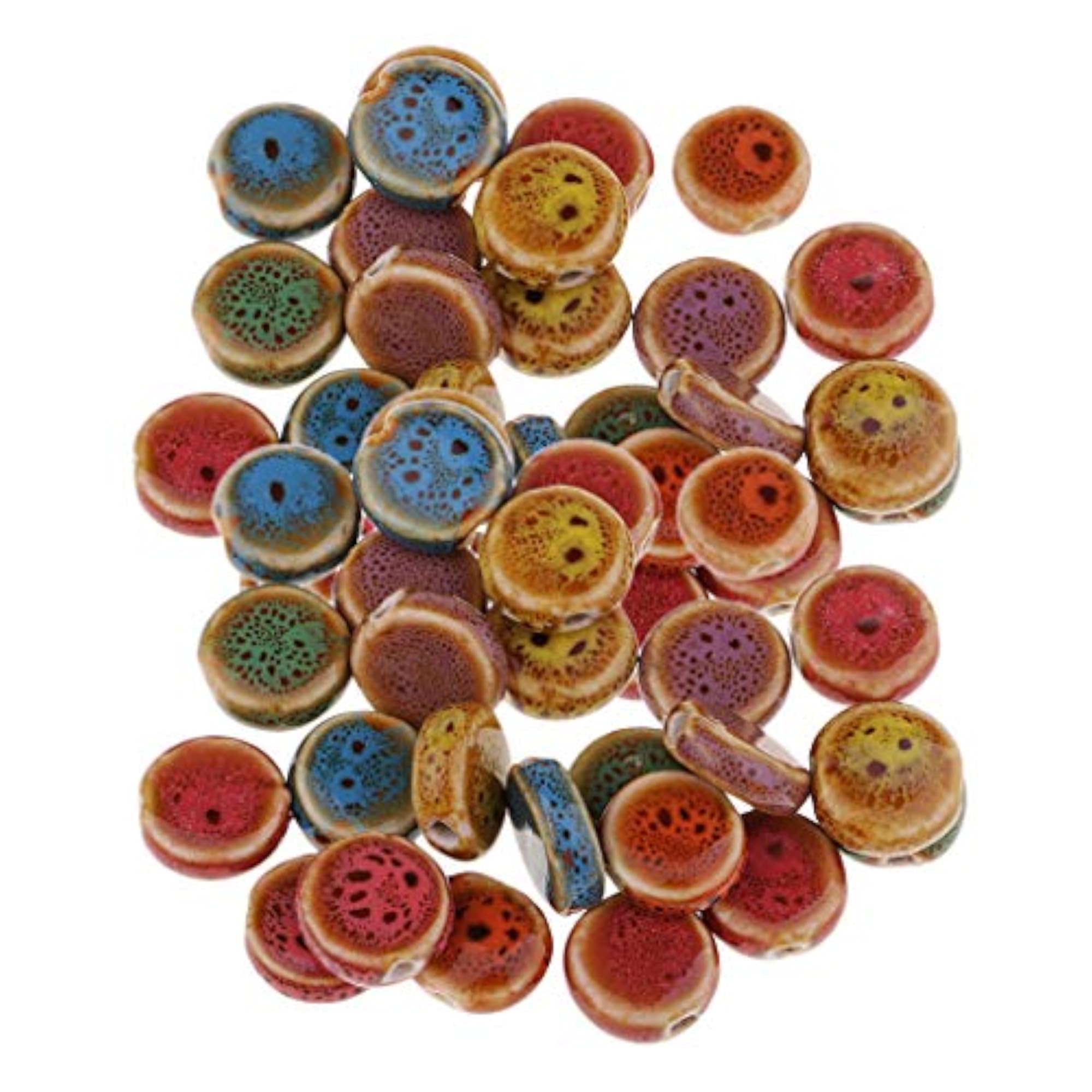60 Pieces Round Flat Spacer Beads for Jewellery Making