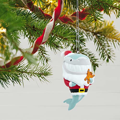 Hallmark Keepsake Plastic Christmas Ornament 2022, Toothsome Tidings Santa Shark Ornament #TOP5