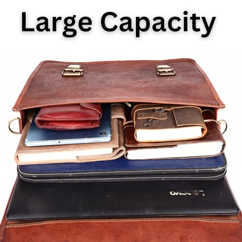 17 Inch Leather Messenger Bag for Men Vintage Crossbody Satchel Genuine Leather Laptop Bag4