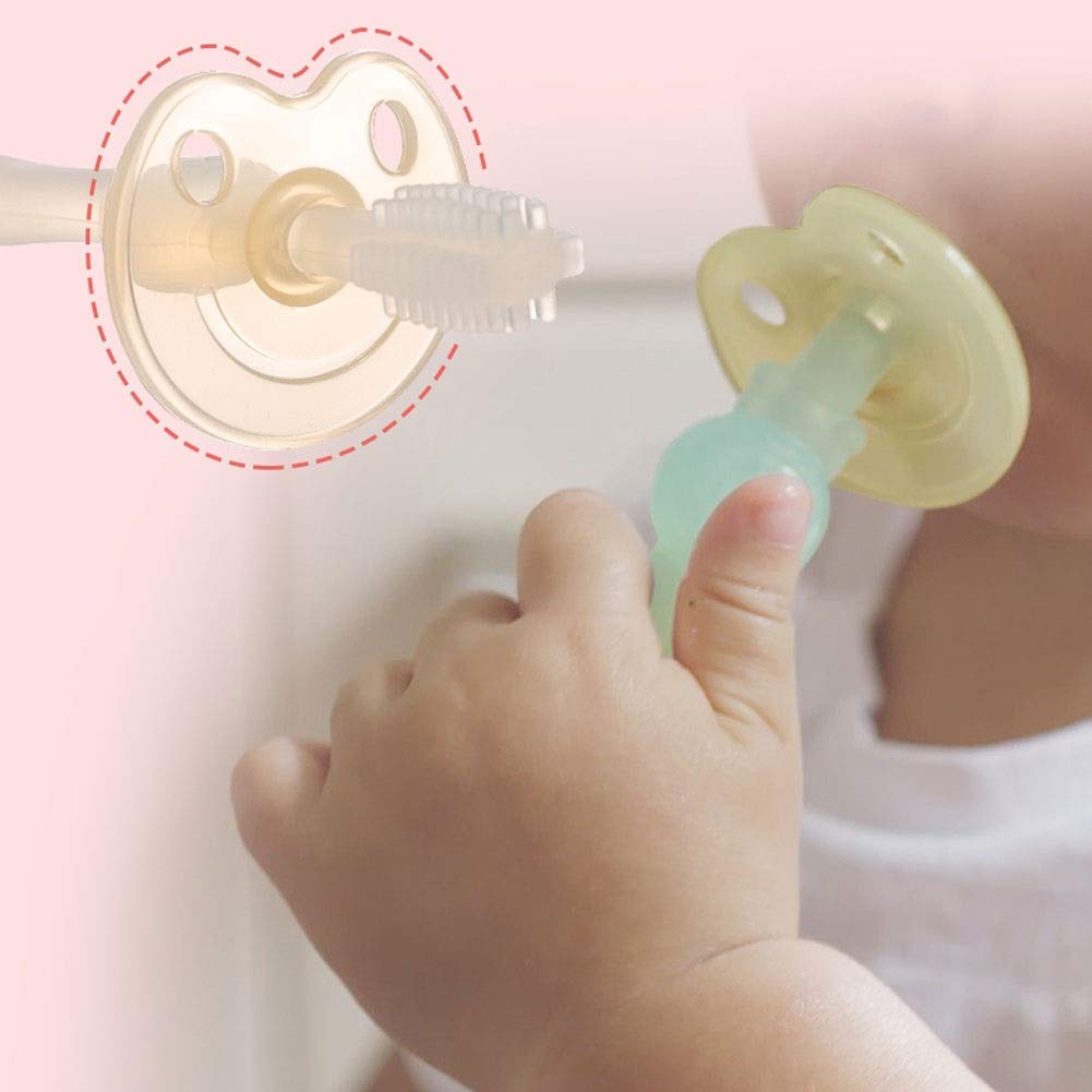 Cura Orale Spazzolino da Denti per Bambini, spazzolino da Denti per Bambini dai 6 ai 24 Mesi, spazzolino Manuale in Silicone Morbido al 100% per Uso Alimentare a 360° Regalo