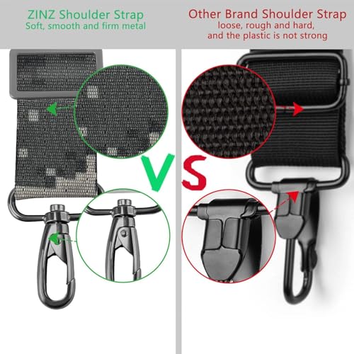 Image of ZINZ 79 inch Shoulder Strap, Extra-thick Fixed Cushion Pad and Dual Clasps Universal Replacement Strap with Metal Swivel Hooks for Laptop Bags, Luggage Bags, Camera, Crossbody(Camouflage Gray)