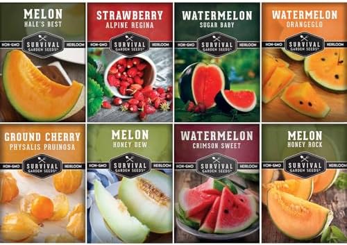 Fruit Seeds for Planting - 8 Variety Pack | Watermelon, Cantaloup...