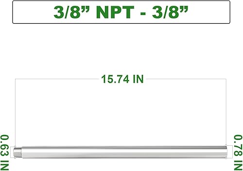 Miniatura 719 de TAISHER 2 accesorios de tubería de acero inoxidable, 1/2 "NPT x 1/2" NPT macho roscado, tubo fundido de pezón de 6 pulgadas de longitud 1.969 in