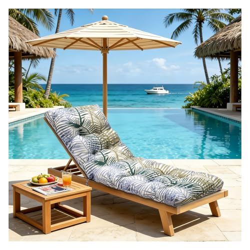 LCYY.TG Outdoor Lounge Chair Cushions, 74.4 x 22 x 4.7 Inches Waterproof Fade Resistant Patio Cushion for Chaise Lounger