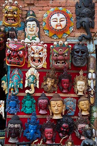 Amazon.co.jp: ヒマラヤクラフト Bhairab 木製 壁彫刻 マスク 神