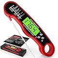 AWLKIM Meat Thermometer Digital - Fast Instant Read Food Thermometer for Cooking, Candy Making, Outside Grill, Waterproof Kitchen Thermometer with Backlight & Hold Function - Red