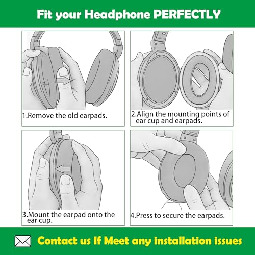 Repuesto de almohadillas para auriculares HD620S compatibles con Sennheiser HD598, HD598CS, HD560S, HD598SE, HD518, HD599, HD569, HD579, HMEC 250 con cuero de proteína suave y espuma viscoelástica miniatura 3