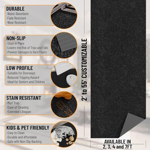 image for Ottomanson Solid Design Non-Slip Rubberback 3x10 Indoor/Outdoor Runner