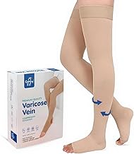 Medical Compression Socks For Women | Class Ii Compression Stockings Thigh-length | Varicose Vein Compression Stockings | DVT Stockings Unisex Socks | 23-32 Mm Hg - Medium