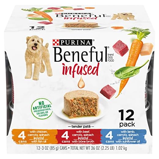 Purina Beneful Infused Pate Wet Dog Food Variety Pack, Pate With Real Lamb, Chicken or Beef Varieties - (2 Packs of 12) 3 oz. Cans