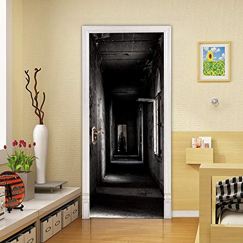 Zy-Kl Halloween 3D Door Sticker Wall Decals Mural Wallpaper Scary Ghost Decals,Waterproof And Moisture-Proof Diy Environmentally Friendly Self-Adhesive Pvc Door Decal,Used For Halloween Decoration #TOP7