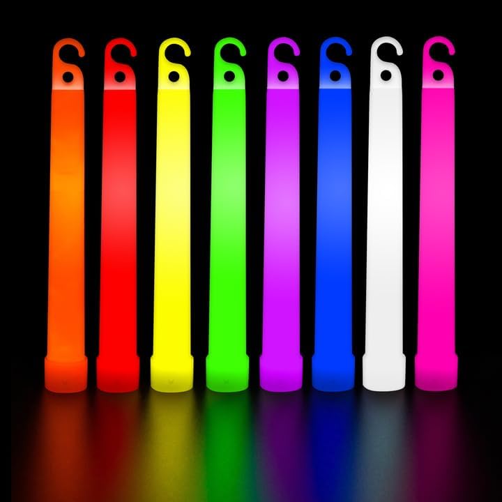 PartySticks Box of 25 6 Premium Glow Light Sticks - Mixed Color Glowstick Industrial Grade Bulk Pack